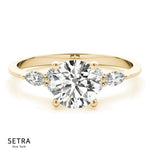 Sides Marquise Diamonds Engagement Ring 14kt Gold