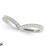 Curved Cathedral Round Cut  Diamond Wedding Band Ring 14kt Gold