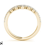 Curved Crown Diamonds Wedding Ring 14kt Gold