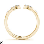 Open Shank Marquise Diamonds Wedding Ring 14kt Gold