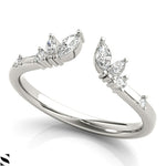 Lab Grown Diamonds Open Shank Marquise & Round Cut Band 14kt Gold