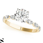 Elegant Marquise Side Diamond Engagement Ring 14kt Gold