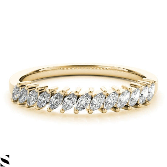 Lab Grown Diamond Classic Marquise Band Ring 14kt Gold
