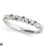 Round & Marquise Cut Diamond Band 14kt Gold