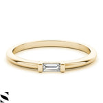 Solitaire Engagement Straight Baguette Band Ring 14K Gold