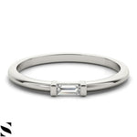 Solitaire Engagement Straight Baguette Band Ring 14K Gold