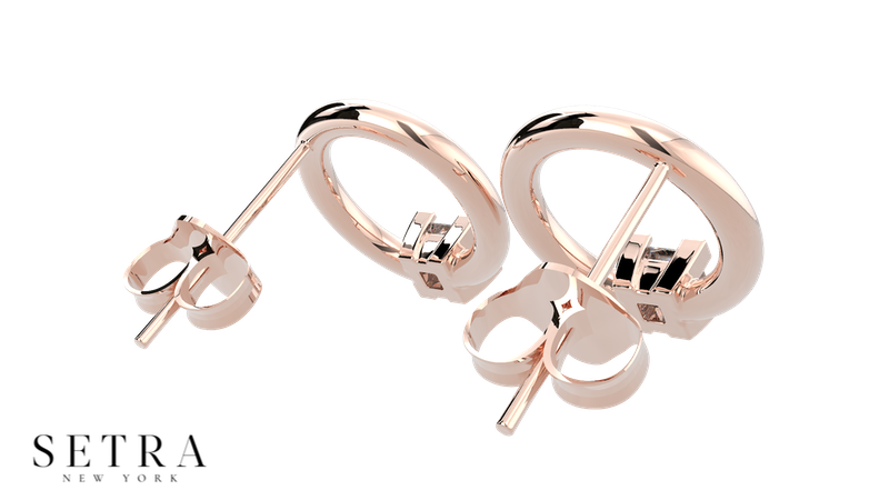 Circle  Of Love Princess Diamond Earrings 14k Gold