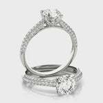 Micro-Pave Diamond Engagement Ring 14kt Gold