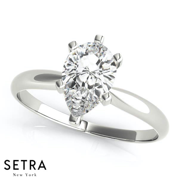 Pear Shape Cut Diamond solitaire Engagement Ring