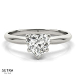 Heart Shape Cut Diamond solitaire Engagement 14K Gold Ring