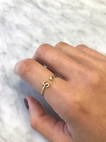 Diamond Initial Cuff Ring 14k White gold