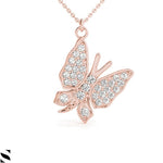 Lab Grown Diamonds Butterfly Necklace 14kt Gold