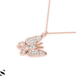 Butterfly Diamond Necklace 14kt Gold