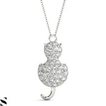 Cat Diamond Necklace 14kt Gold