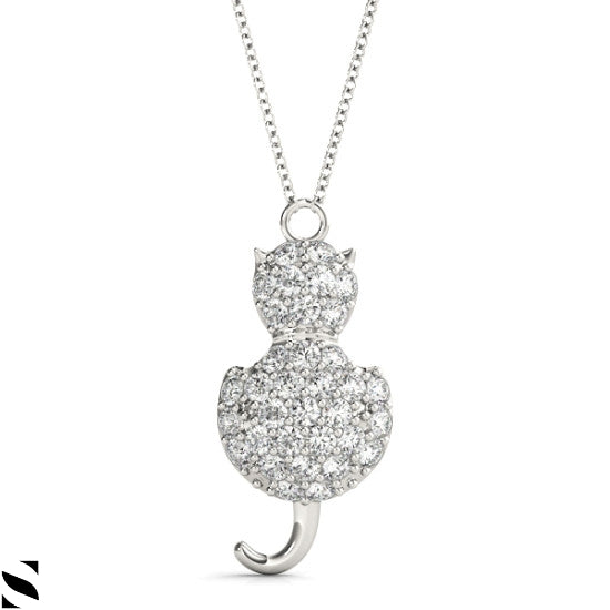 Cat Diamond Necklace 14kt Gold