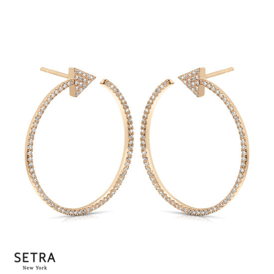 Circle Diamonds Earrings 14k Gold