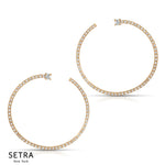 Open Circle Diamonds Earrings 14k Gold