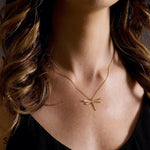 Butterfly Diamond Necklace 14kt Yellow Gold