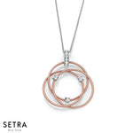Circle Interlocking Diamond Necklaces 14kt Gold