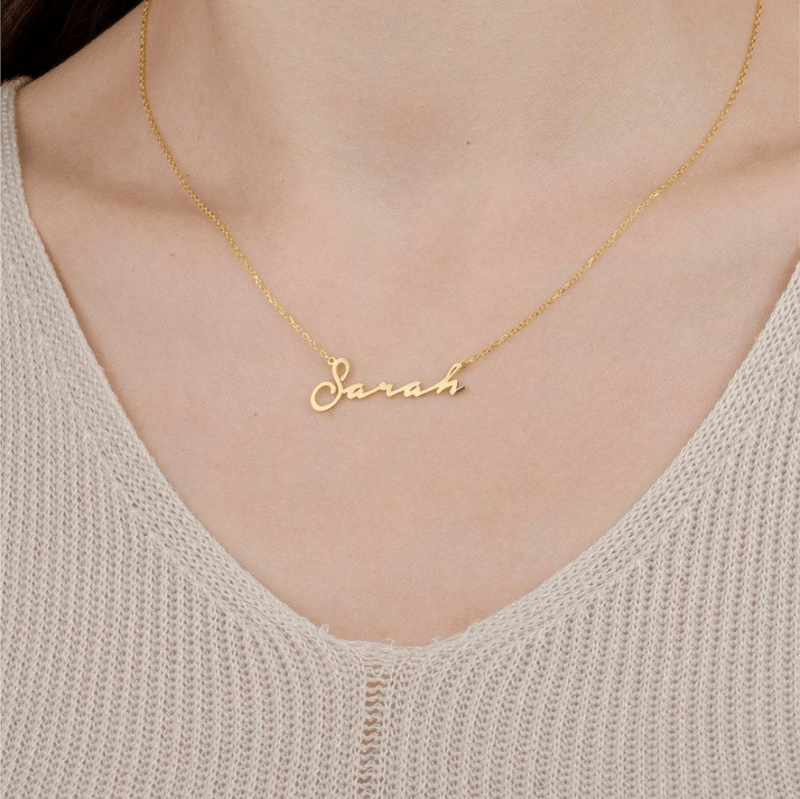 Nameplate Necklace Pick Your Style Choice 14kt Gold