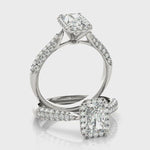 Engagement Rings 14kt Gold For Emerald Cut Diamond