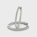 Lab Grown Diamonds Vault Lock Hoop Oval Style Earring 14kt Gold