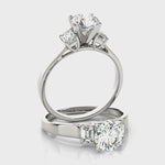 Side Radiant Diamond Engagement Ring 14kt Gold
