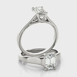 Solitaire Diamond Lucida Style Engagement Ring 14K Gold