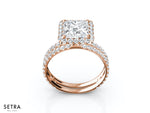 NEW SETTING FOR PRINCESS CUT DIAMOND FINE 14K ROSE ENGAGEMENT RING