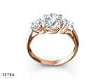 Round Cut Diamond Engagement Ring 14K Gold