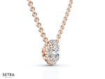 Diamonds Halo Necklace 14kt Gold