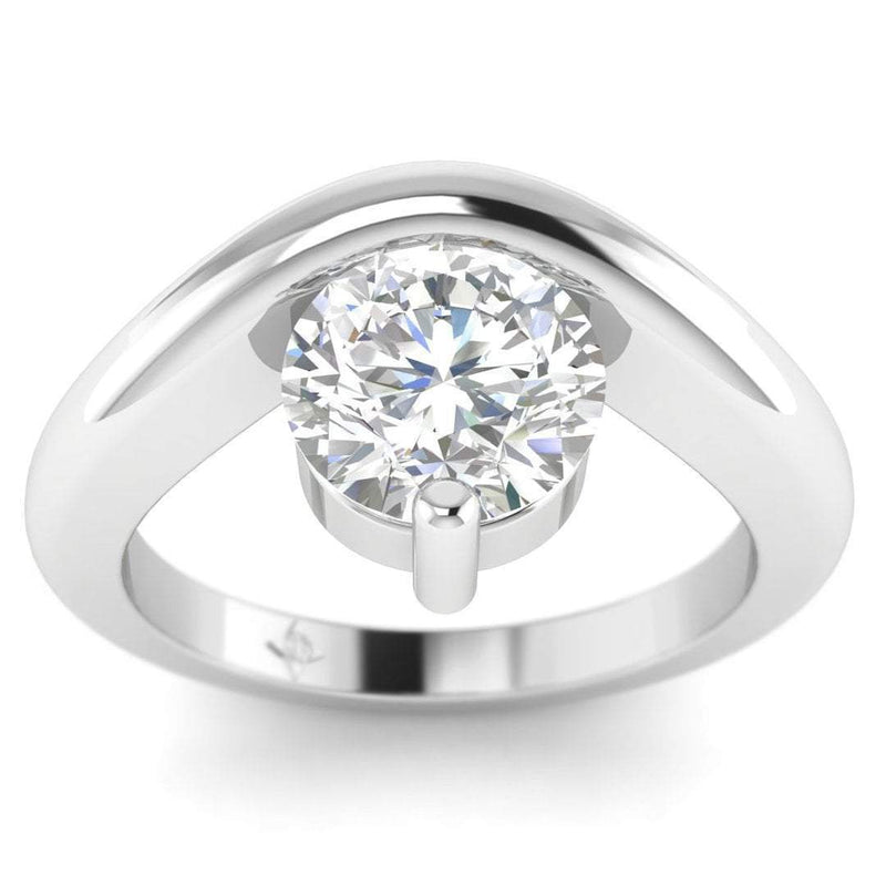 Lab Grown Diamond Solitaire Round Diamond Engagement Ring 14K Gold