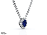 Diamonds & Sapphire Necklace 14kt Gold