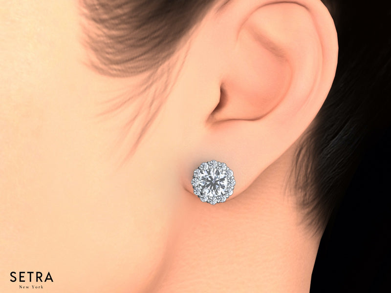 Center Of My Life Stud Diamond Earrings