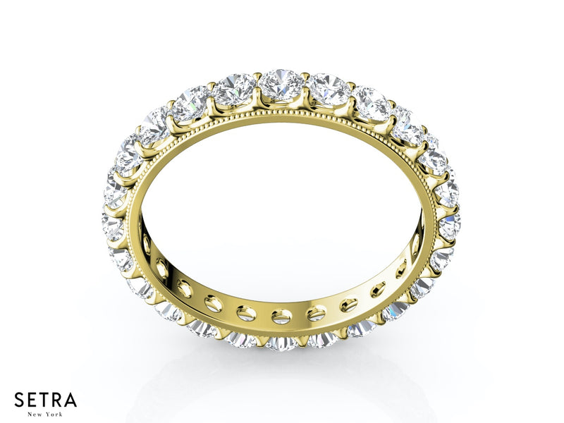 Lab Grown Diamonds Round Eternity Band 14kt Gold Ring